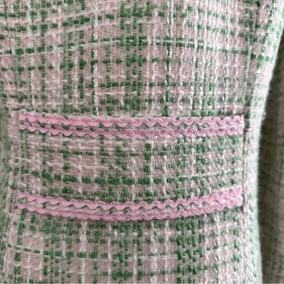 Isabel & Nina Elegant Green Tweed Women's Long Jacket and Skirt Suit, Size 2 - Picture 7 of 16